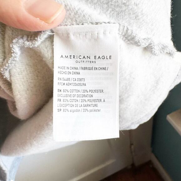 American Eagle AE Fleece Oversized Collared Los Angeles SPELLOUT Sweatshirt L - Picture 8 of 11